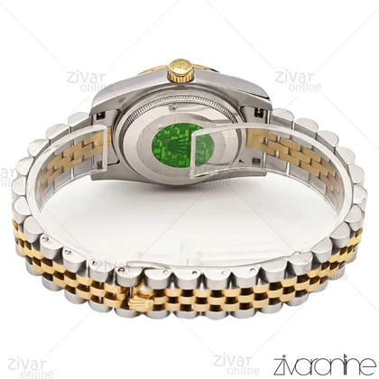 ساعت رولکس دیت جاست زنانه صفحه آبی دور نگین 106539