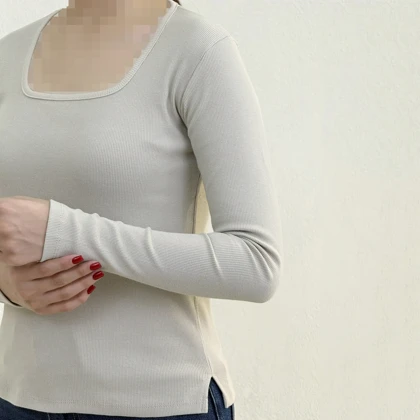 بلوز زنانه یقه خشتی کبریتی | آی بولک