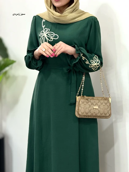 پیراهن مانتویی گلدوزی یامین