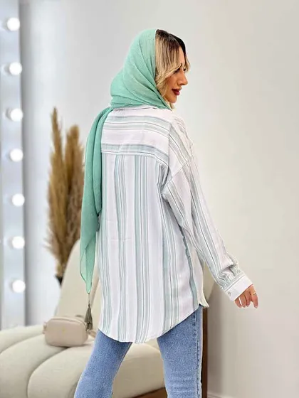 شومیز راه راه دو جیب