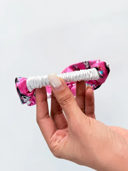 هدبند ساتن فانتزی طرح کروم