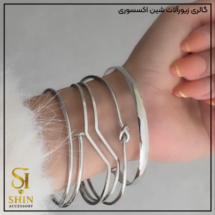 پک بنگل زنانه آبکاری نقره کد bz07