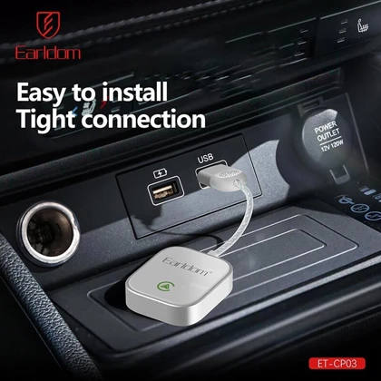 دانگل وایرلس اپل CarPlay و Android Auto یواس‌بی ارلدام CP03 با دانگل تایپ‌سی
