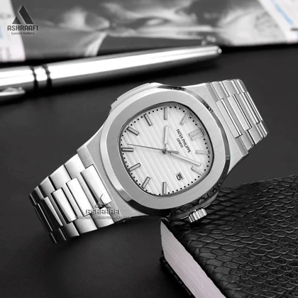 ساعت پتک فیلیپ صفحه سفید Patek Philippe Nautilus SW