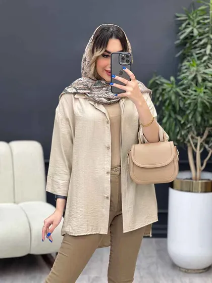 مانتو دکمه مخفی بغل چاک