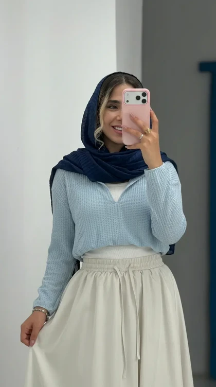 شومیز حصیری و تاپ زنانه دو تکه