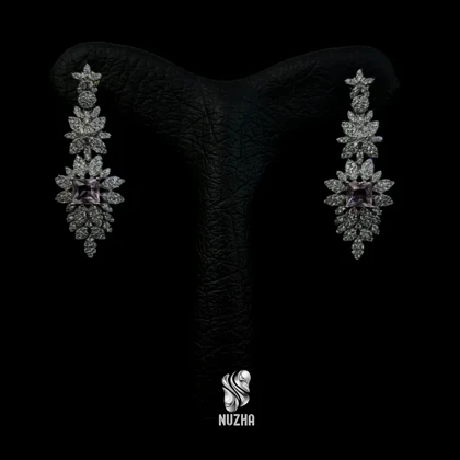 گوشواره جواهری نقره کد:gn1024