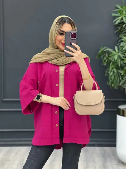 مانتو لینن جیب دکمه