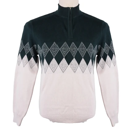 پلیور نیم زیپ طرحدار مردانه