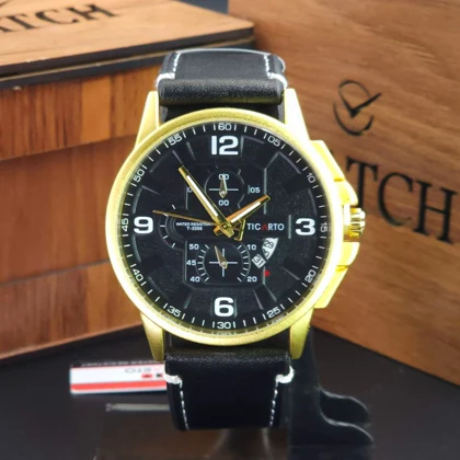 ساعت مچی مردانه تیکارتو Ticarto MT3359G سبک 3 موتوره تاریخ دار کد 2