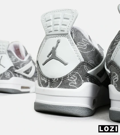 کفش کتانی ساق‌دار مردانه و زنانه طوسی Jordan 4 x Kaws مدل 6888