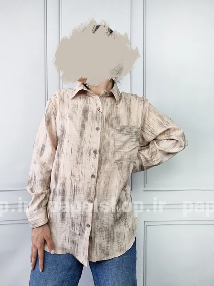 شومیز مانتویی گازوئیلی جیب‌دار