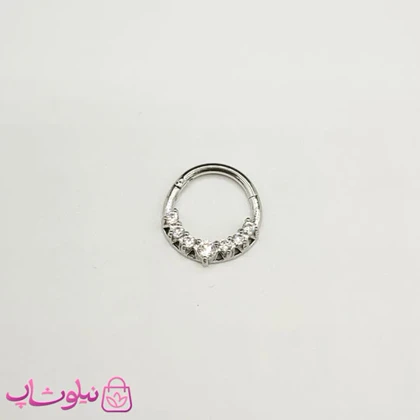 پیرسینگ دیث یا سپتوم مدل دایره نگین‌دار کد 369
