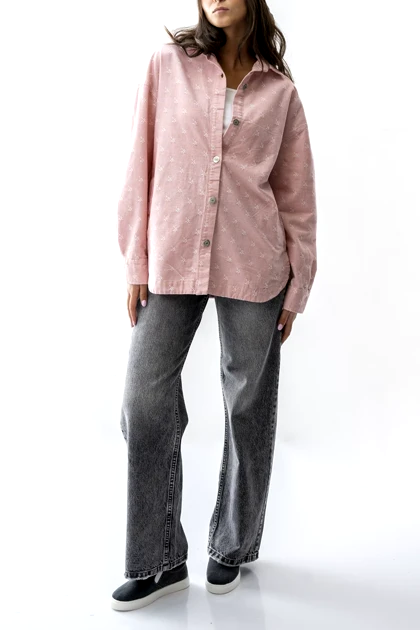 شومیز کتان گلدوزی آزاد زنانه