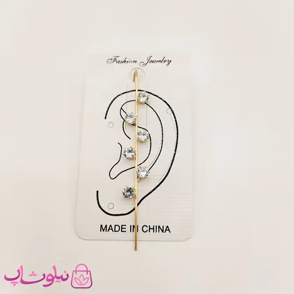 گوشواره زنانه کراس طرح 6 نگین