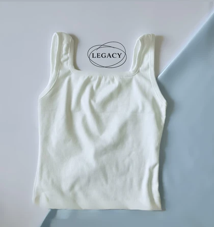 تاپ (basic) یقه مربعی دورنگ ریب کد Legacy0027