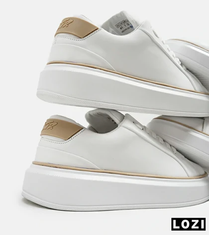 کفش اسنیکرزمردانه سفید کرم PULL & BEAR