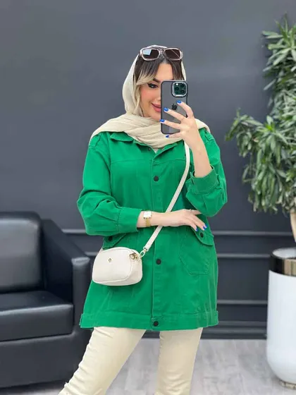 مانتو کتان سرشانه پاگن نیلیا