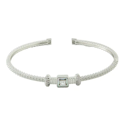 دستبند زنانه بنگل مدل مربع نگینی