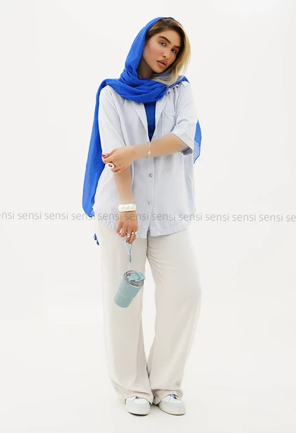 شومیز سیلک آستین 3ربع کد1005632