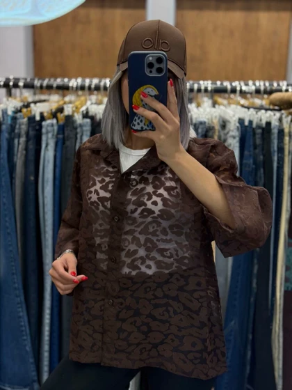 شومیز شیشه ای پلنگی 4453