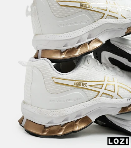 کفش کتانی مردانه سفید طلایی ASICS GORETEX