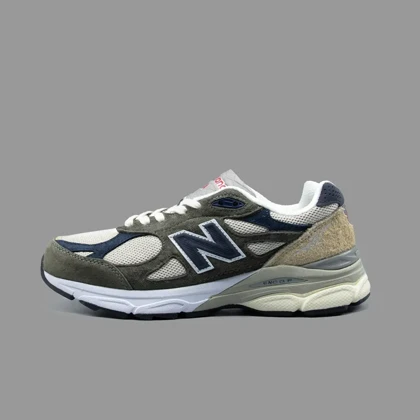 نیوبالانس990 طوسی آبی زیتونی New Balance 990 Grey Blue Olive