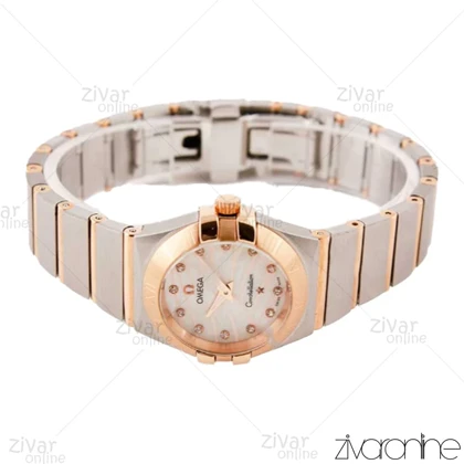 ساعت امگا کانسلیشن زنانه صفحه سفید صدفی طرح دار 103139