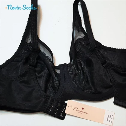 ست شورت و سوتین زنانه شاندرمن مدل فنردار گیپور گل‌دار کد 5080-2464-04