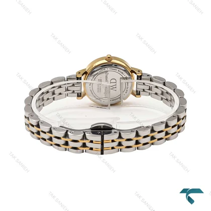 ساعت دنیل واینگتون زنانه مینی گرد دورنگ طلایی ایندکس نگین DW-6762-L