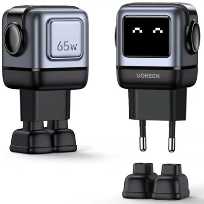شارژر دیواری USB و تایپ‌سی 65 وات یوگرین Ugreen CD361 25685B طرح ربات