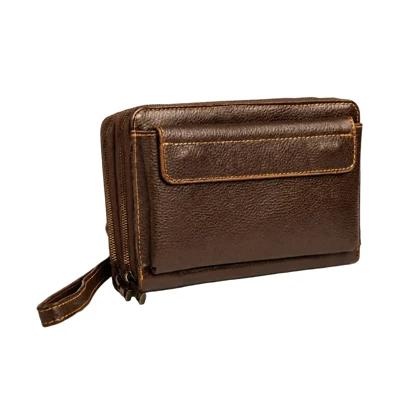 کیف دستی چرم طبیعی مدل (قهوه ای - فلوتر )