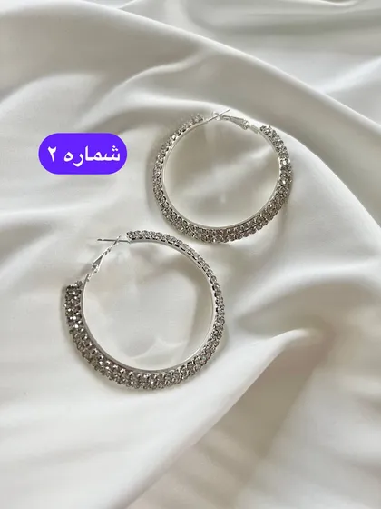 گوشواره حلقه‌ای فول نگین