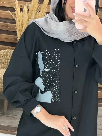 مانتو نگین‌دار طرح چهره