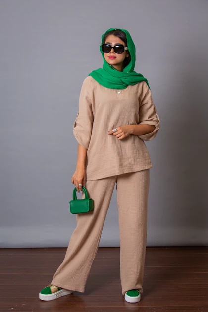 مانتو شلوار لینن پنبه رستا