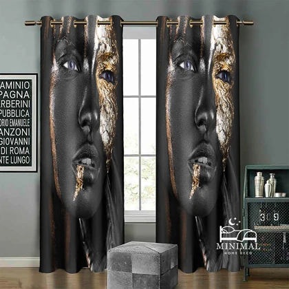 پرده اسپرت طرح چهره زن مدل W4922