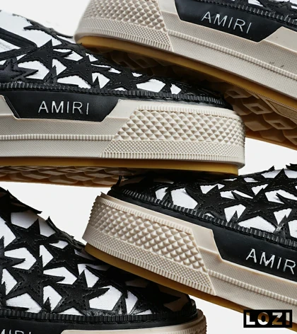 کفش اسنیکرزسفید مشکی Amiri Stars