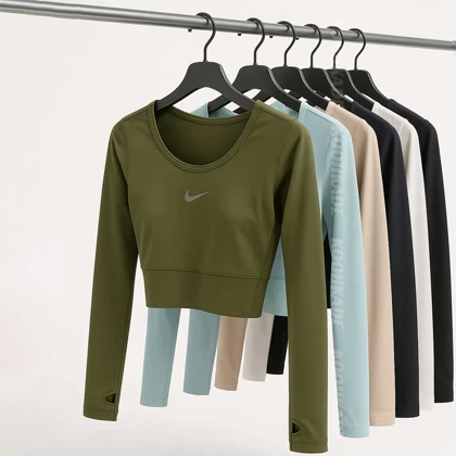 کراپ آستین دار فینگردار NIKE