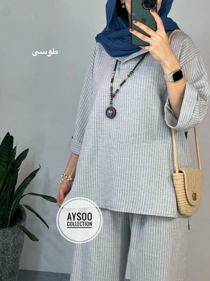 ست تونیک و شلوار تافته