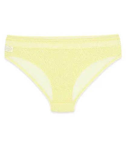 شورت زنانه اسلیپ میکروفایبر و دانتل Neev نیو کد 2430 لیمویی Lemon