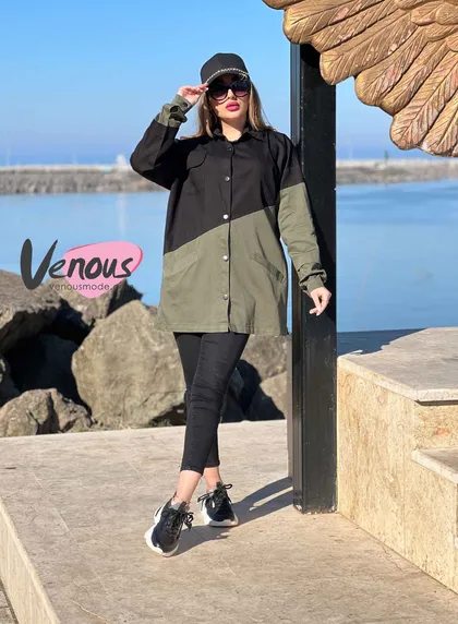 مانتو ترکیبی سه جیب