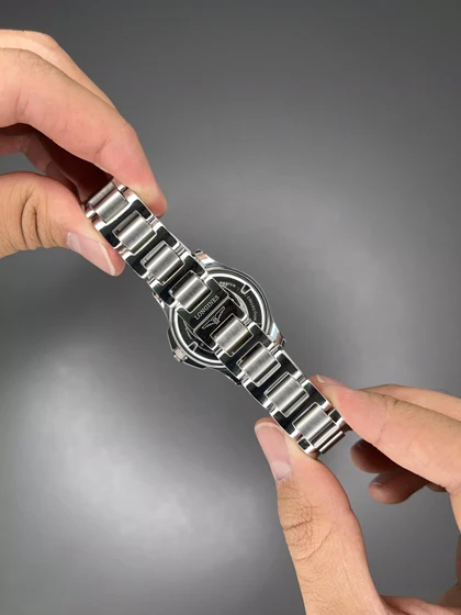 ساعت مچی لونژین دور نگین بند استیل صفحه سفید Longines