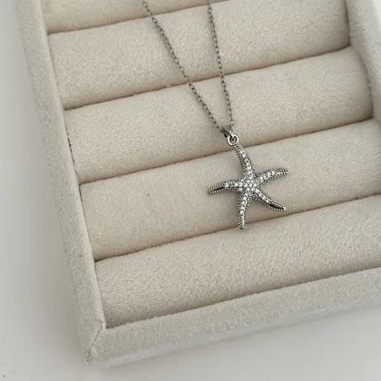 گردنبند زنانه ستاره نگینی کد 890