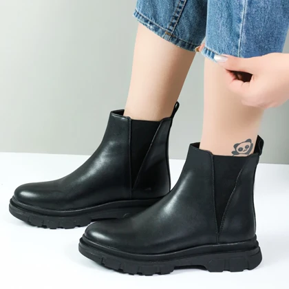 نیم بوت زنانه رنگ مشکی مدل کشی هفتی کد 51650