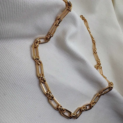 گردنبند زنجیری ژوپینگ زنانه طرح بیضی طلایی | مدل ترند و براق