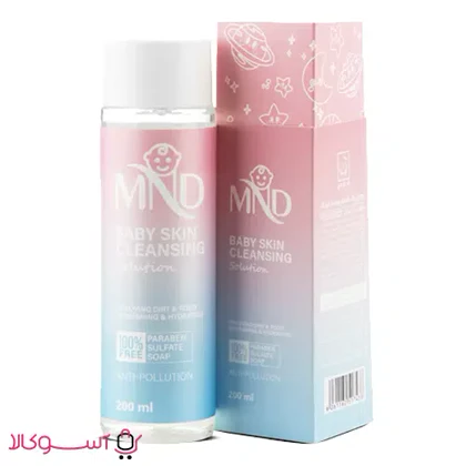 محلول پاک کننده پوست کودک ام ان دی حجم 200 میل