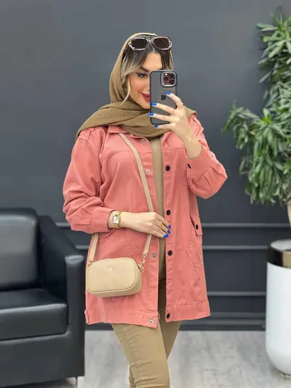 مانتو کتان سرشانه پاگن نیلیا