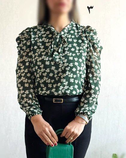 شومیز حریر آستین پفی 6