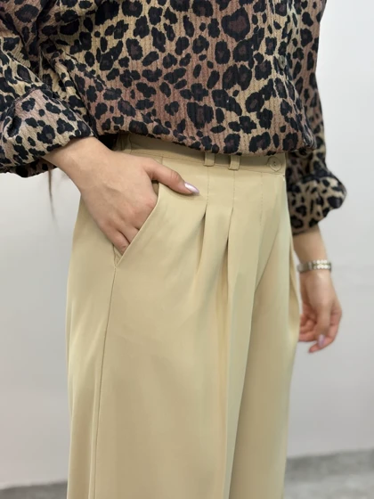 شلوار بگ کرپ پارچه ای پلین