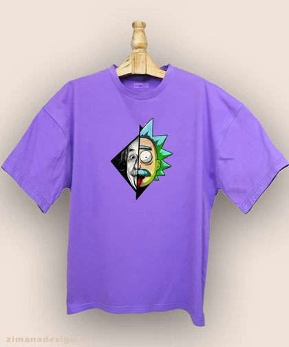 تیشرت لش مردانه و زنانه طرح ریک اند مورتی و انیشتین